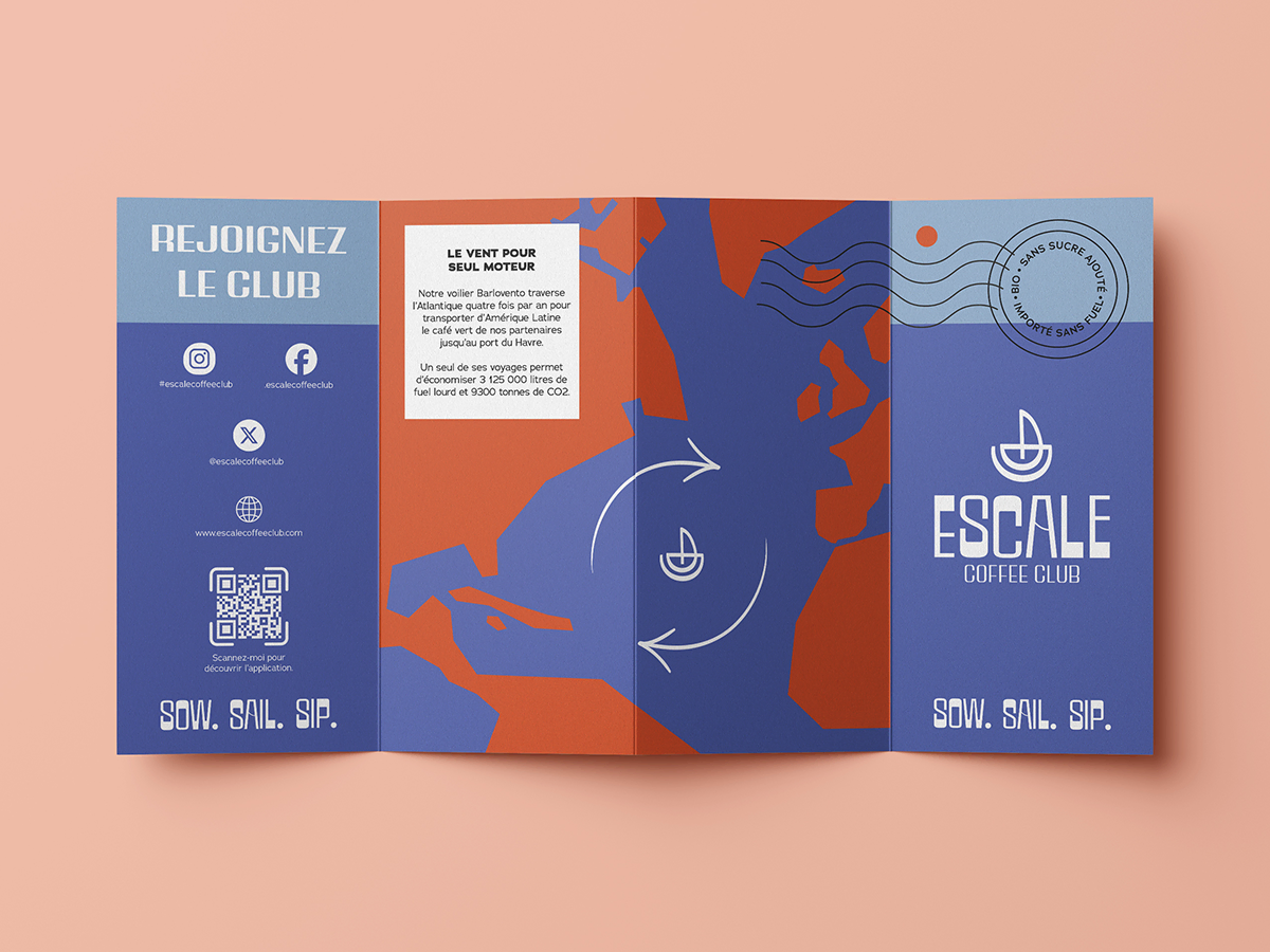 Recto du flyer commercial d'Escale Coffee Club